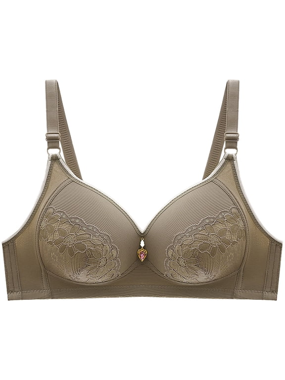 Clothing 2025 Bra Under $5 Women's Underwear Comfortable Soft Solid Color Bras Large Size Bra No Ring Gathering Bra