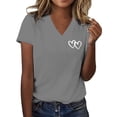 thumbnail image 1 of beishanbush Hot Sales Saving $10 Womens Short Sleeve Tops Women's Print T-Shirt,Round Neck Short Sleeve Lightweight Soft Casual Summer Under $10, 1 of 5