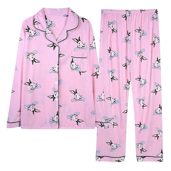beishanbush Women Pajama Sets Under $10 Pajamas Women Autumn and Winter Long Sleeve Lapel Vest Suit Trousers Plus Size Home Service