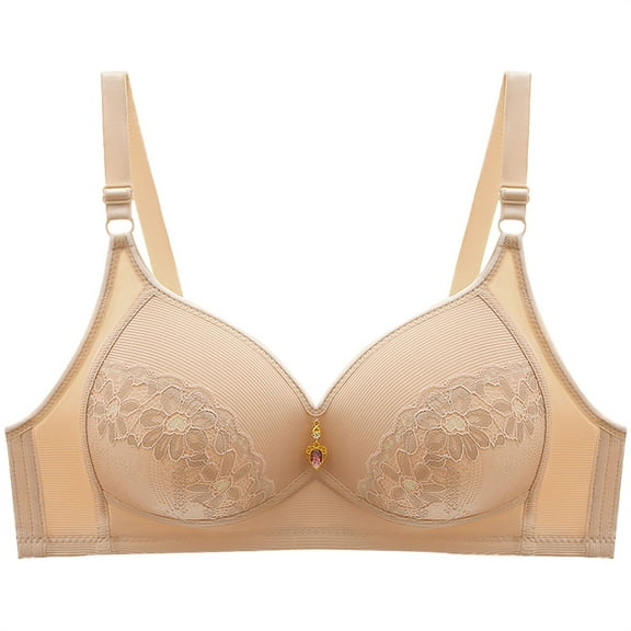 beishanbush Clothing 2025 Bra Under $5 Women's Underwear Comfortable Soft Solid Color Bras Large Size Bra No Ring Gathering Bra