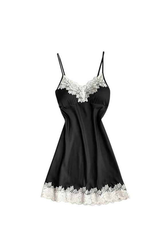 Underwear Under $10 Satin Sleepwear Women Ladies Nightwear Nightdress Underwear with Chest Pads