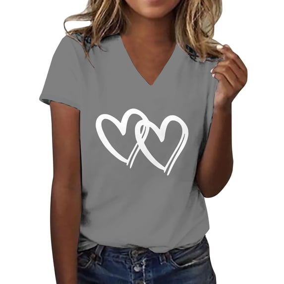 beishanbush Winter Sales Saving $10 Basic Tees Casual Tshirts Women's Print T-Shirt,Round Neck Short Sleeve Lightweight Soft Casual Summer Under $10