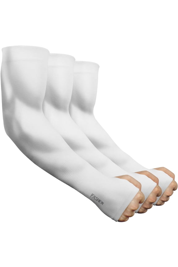 3 Pairs UV Protection Cooling Arm Sleeves for Women Men, Long Sunblock Protective Cycling Arm Cover