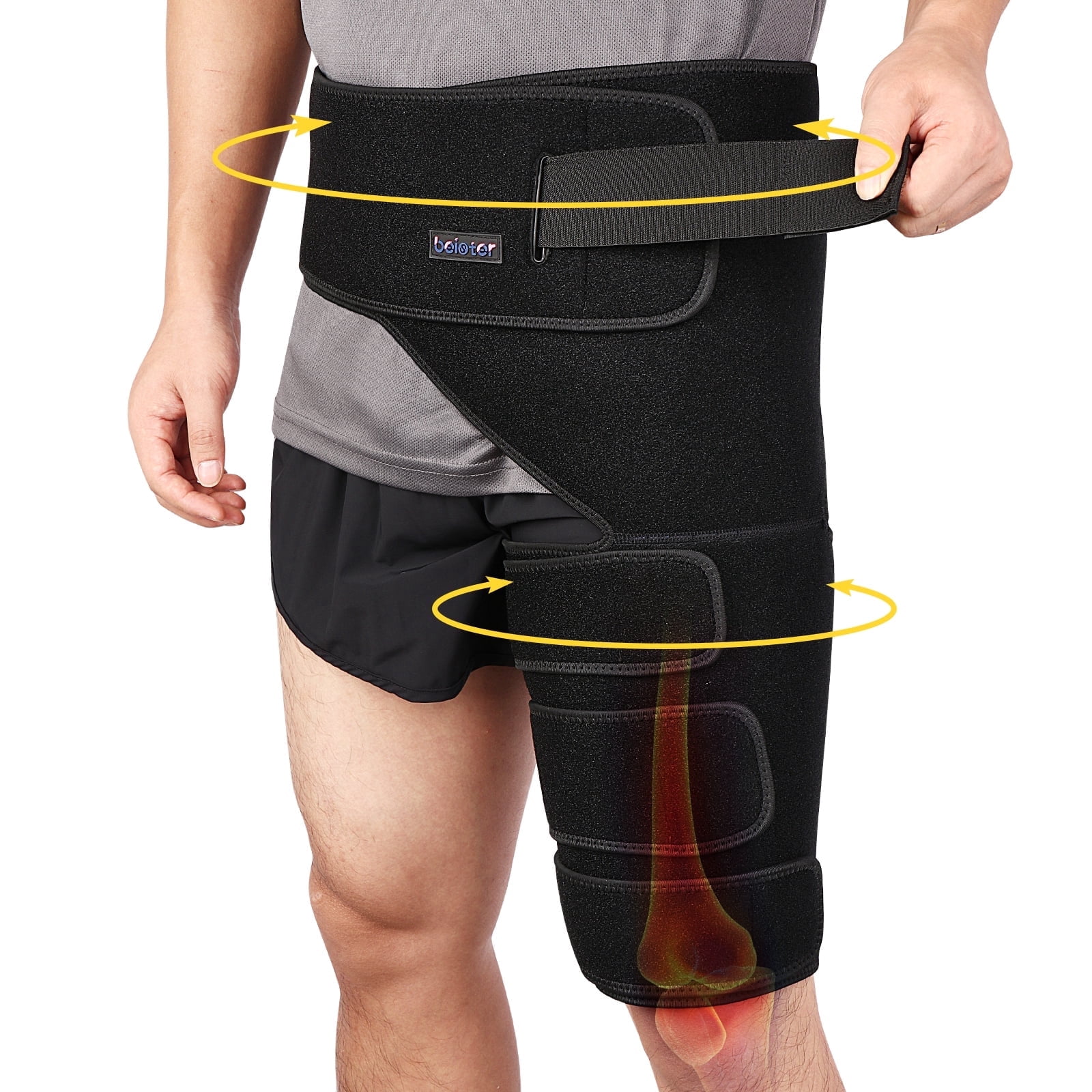 beister Adjustable Hip Braces,Groin Braces, Sciatica Pain Relief,One Size (Left), 1 Count