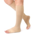 thumbnail image 1 of beister Open Toe Compression Socks 20-30mmHg - Medical Anti-Embolism for Post-Surgery & Diabetic Care, Knee-High for Women & Men, Black (2 Count), 1 of 8