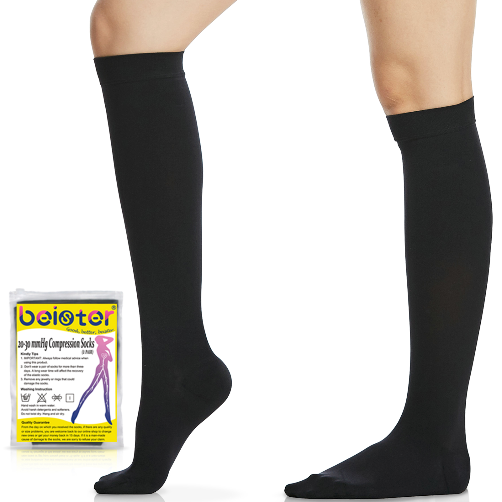 VARCOH Closed Toe Thigh High Compression Stockings – 20-30 MmHg Graduated Support, Adjustable, Unisex