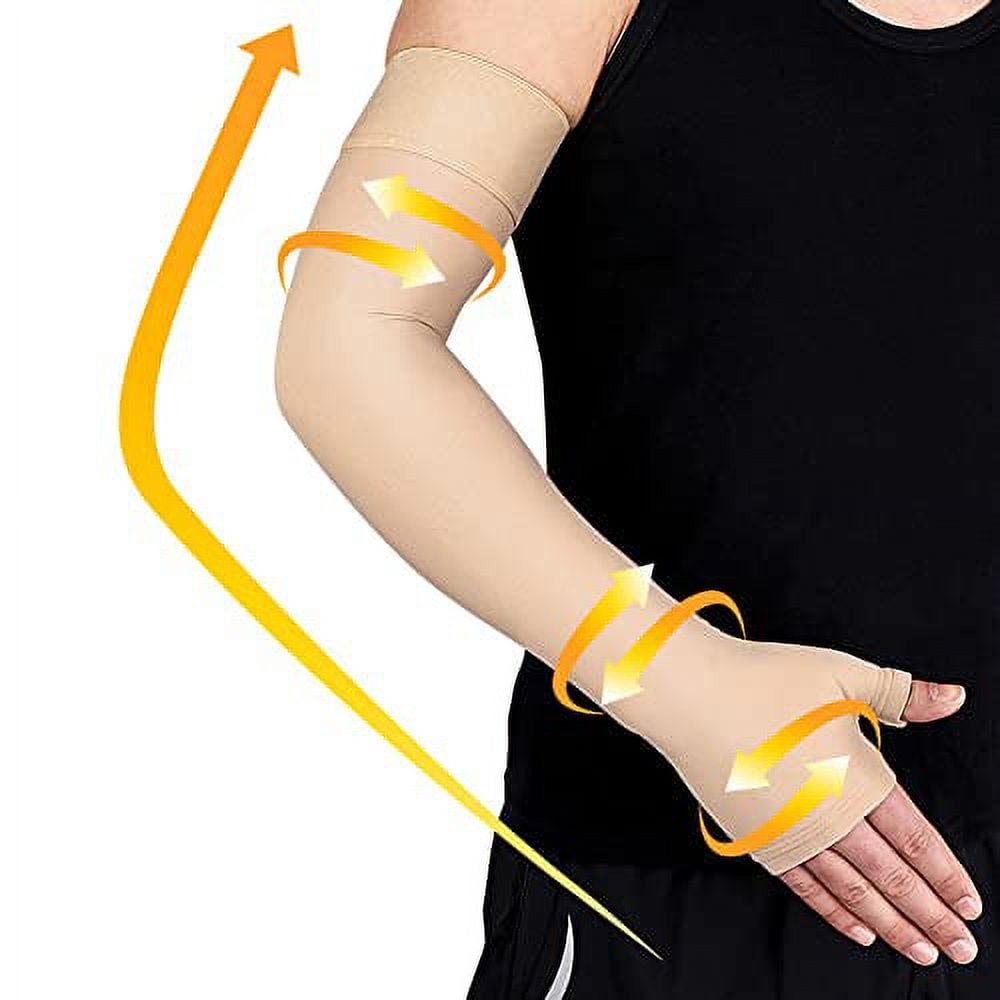 beister Lymphedema Medical Compression Arm Sleeve with Gauntlet for Men