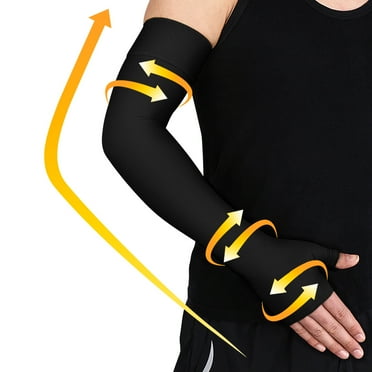 beister Lymphedema Medical Compression Arm Sleeve with Gauntlet for Men & Women (Single), 20-30 mmHg Full Arm Support.