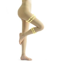 beister Medical Compression Pantyhose, 15-20mmHg Opaque Footless Waist High Compression Stockings & Leggings, Beige,1 pair