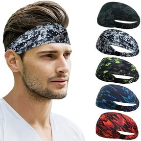 beister Sports Headbands for Men & Women (5 Pack), Moisture Wicking Sweatbands, Elastic Non Slip Sweat Bands, Athletic Workout Fashion Wide Hair Bands for Running, Cycling, Basketball, Yoga