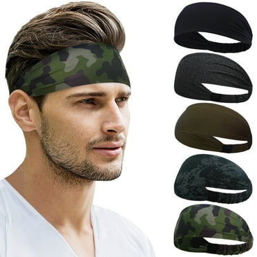 beister Sports Headbands for Men & Women (5 Pack), Moisture Wicking Sweatbands, Elastic Non Slip Sweat Bands, Athletic Workout Fashion Wide Hair Bands for Running, Cycling, Basketball, Yoga