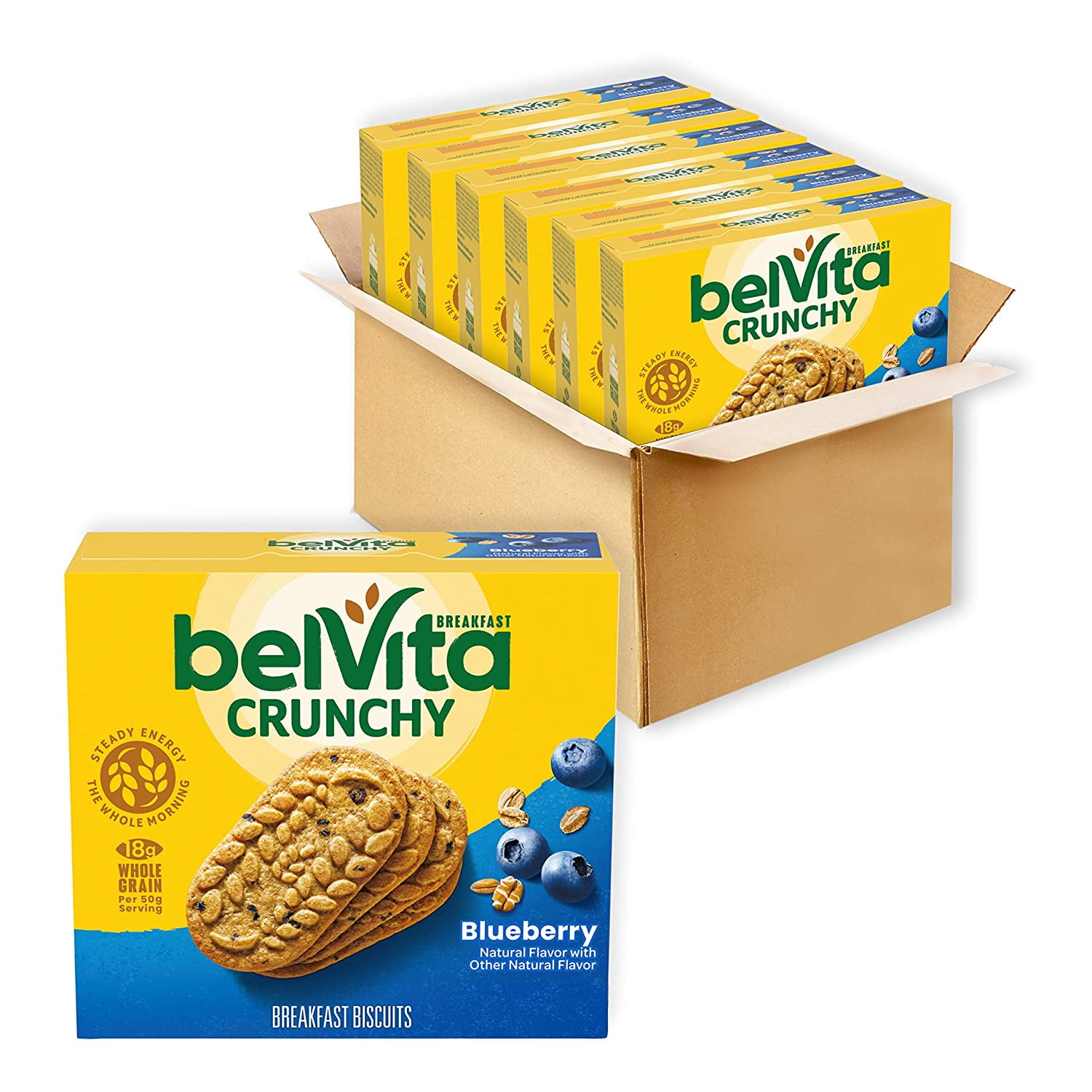 belVita Blueberry Breakfast Biscuits, 30 Total Packs, 5 Count(Pack of 6