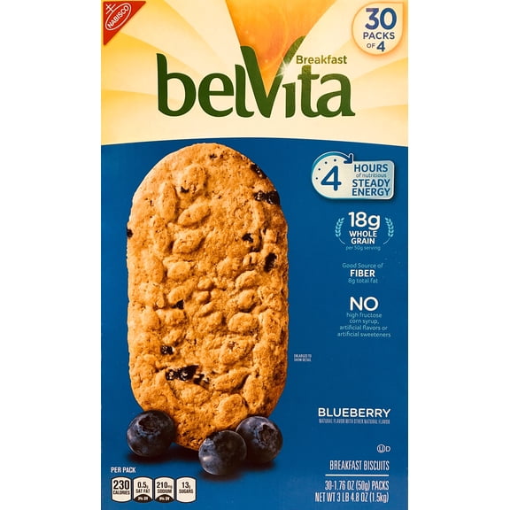 belVita Blueberry Breakfast Biscuits, 30 Total Packs, 5 CountPack of 6