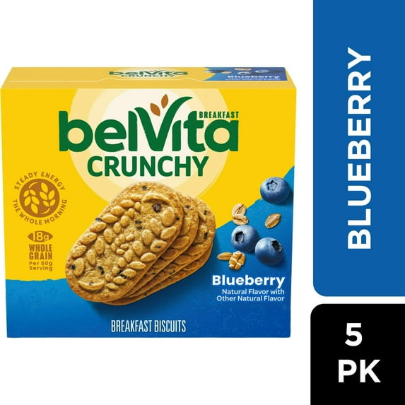 belVita Blueberry Breakfast Biscuits, 5 Packs (4 Biscuits (Pack of 6)