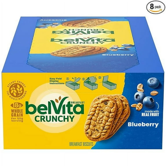 belVita Blueberry Breakfast Biscuits, RRF12 8 Packs (4 Biscuits Per Pack)