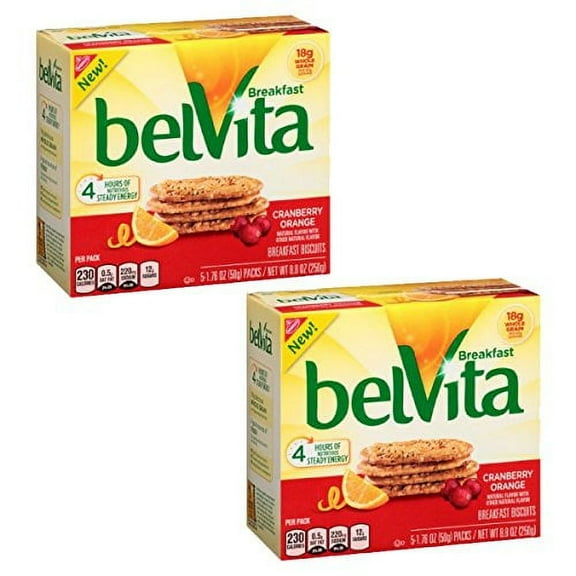 belVita Breakfast Biscuits, Cranberry Orange, 8.8 Ounce (Pack of 2)