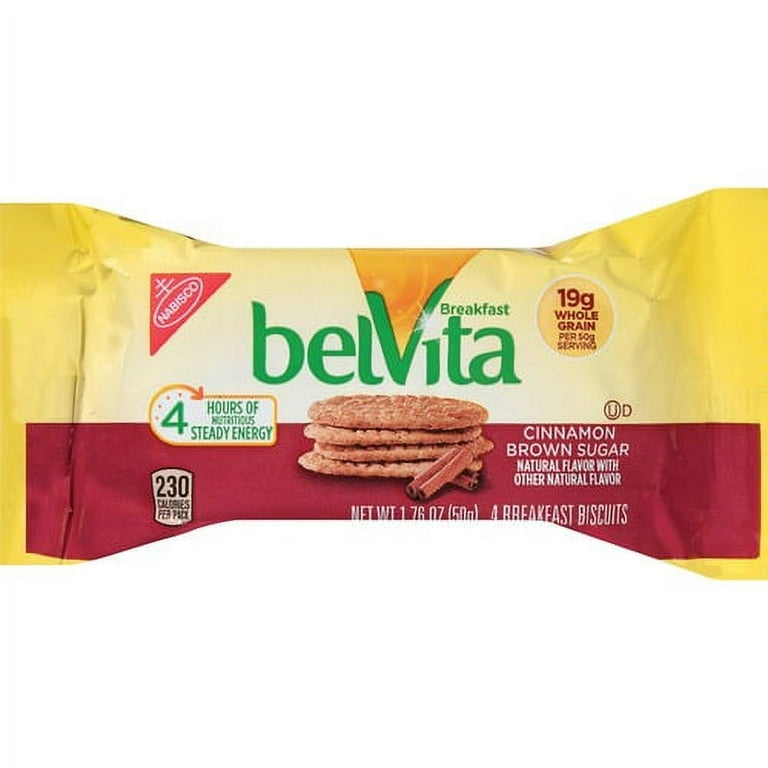 belVita Breakfast Biscuits - Individually Wrapped, Hydrogenated Oil-free, No Artificial Flavor, Sweetener-free - Brown Sugar - 1.76 oz - 8 / Box belVita Breakfast Biscuits - Individually Wrapped, Hydrogenated Oil-free, No Artificial Flavor, Sweetener-free - Brown Sugar - 1.76 oz - 8 / Box
