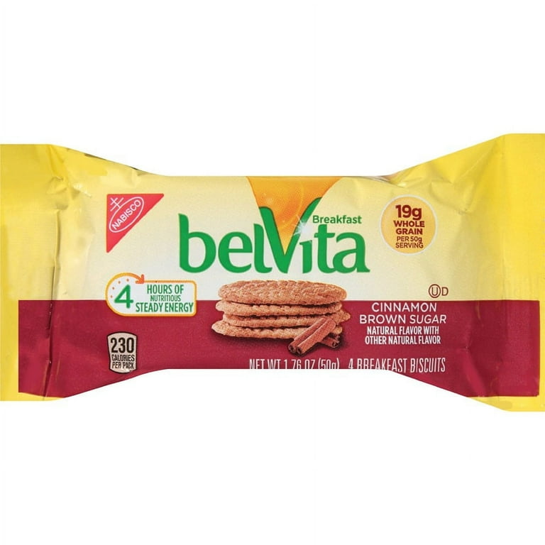 belVita Breakfast Biscuits - Individually Wrapped, Hydrogenated Oil-free, No Artificial Flavor, Sweetener-free - Brown Sugar - 1.76 oz - 8 / Box belVita Breakfast Biscuits - Individually Wrapped, Hydrogenated Oil-free, No Artificial Flavor, Sweetener-free - Brown Sugar - 1.76 oz - 8 / Box