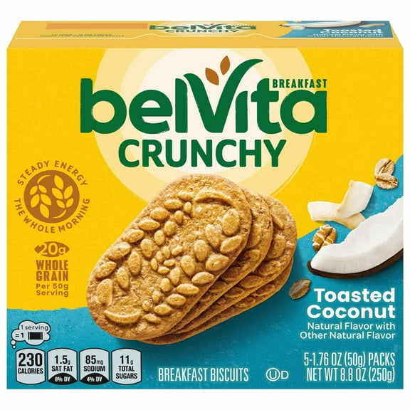belVita Breakfast Biscuits - Toasted Coconut, 5 ct (Pack of 1)