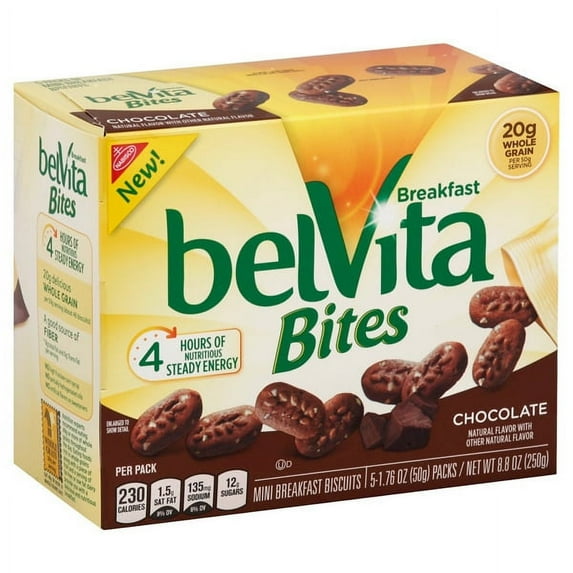 belVita Breakfast Bites Chocolate Breakfast Biscuits 8.8 oz Boxes - Pack of 2