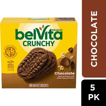 belVita Chocolate Breakfast Biscuits, 5 Packs (4 Biscuits Per Pack)