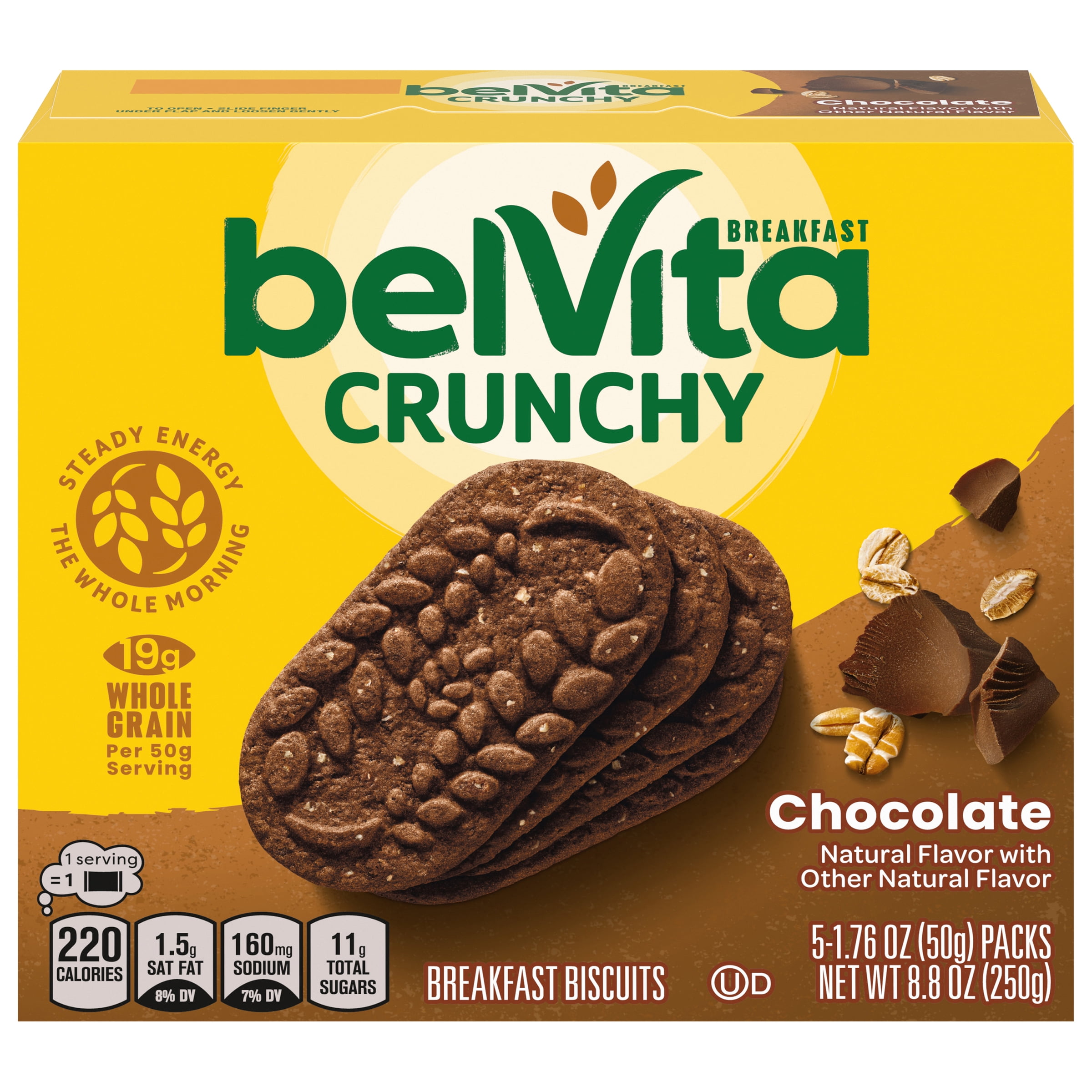 belVita Breakfast Bars Biscuits, Chocolate, 5 Packs (4 Biscuits Per Pack)