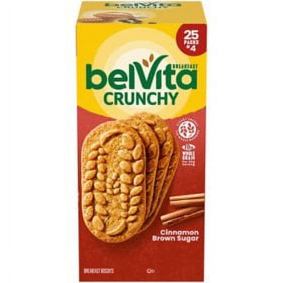 belVita Cinnamon Brown Sugar Breakfast Biscuits, 25 count., 4 biscuits per pack pack of 2