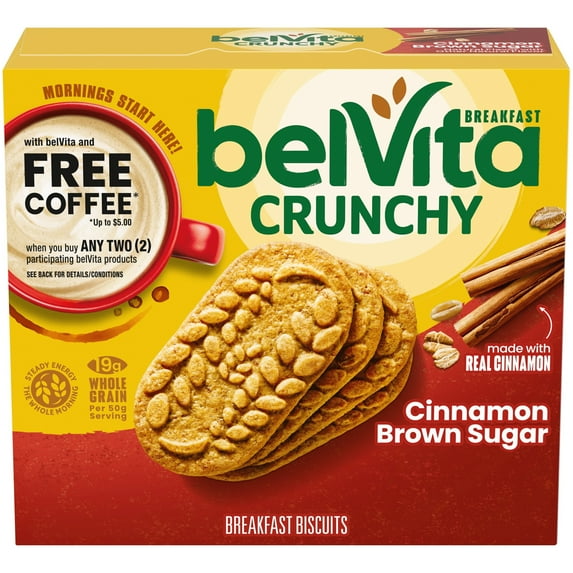 belVita Breakfast Bars Biscuits, Cinnamon Brown Sugar, 5 Packs (4 Biscuits Per Pack)