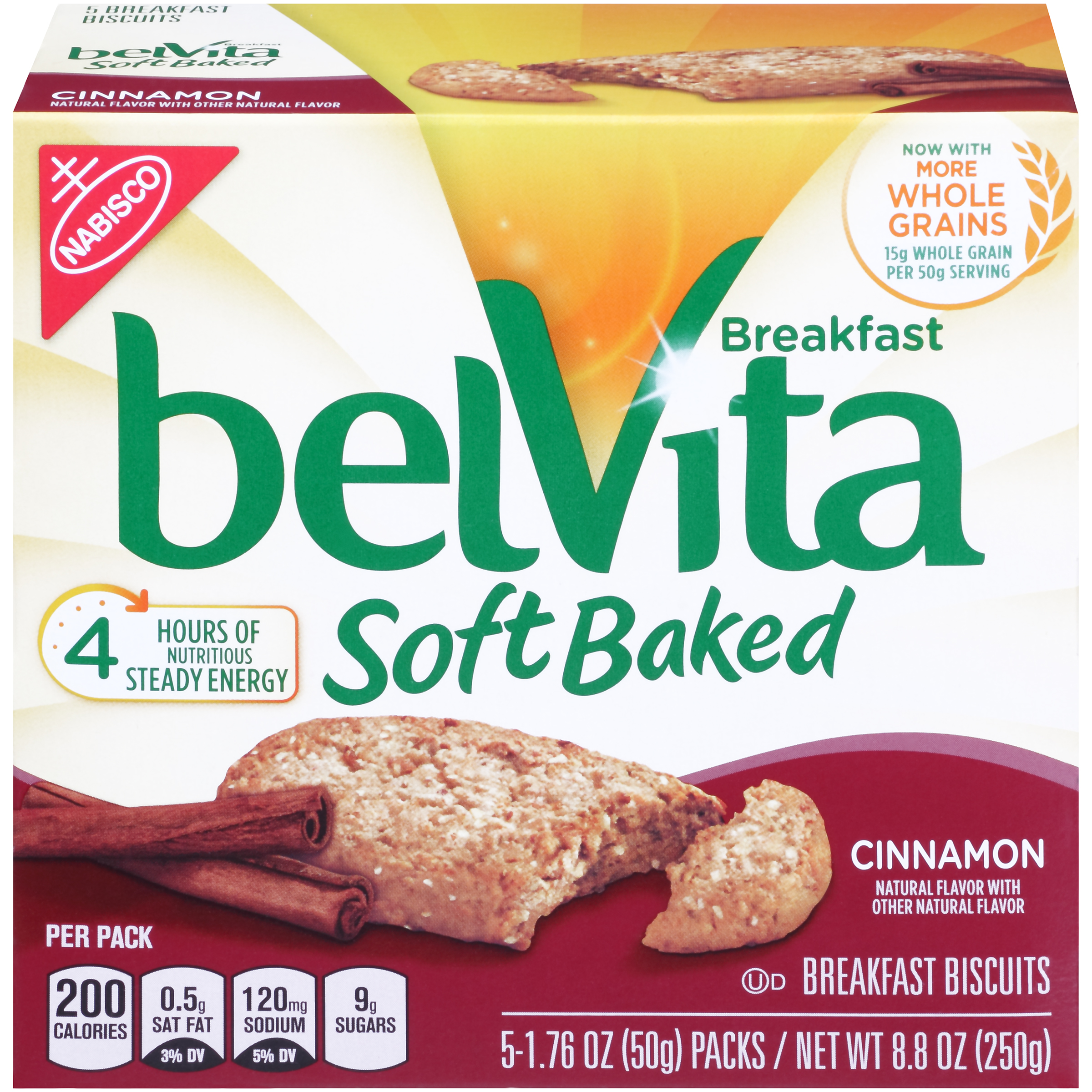 belVita Soft Baked Cinnamon Breakfast Biscuits, 1.76 Oz., 5 Count - image 1 of 3