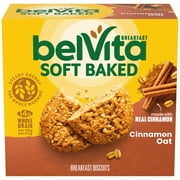 belVita Soft Baked Cinnamon Oat Breakfast Biscuits, Breakfast Bars, 5 Packs (1 Biscuit Per Pack)