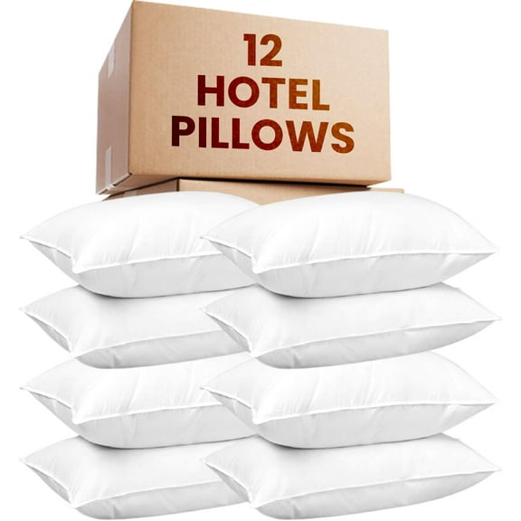 belem Economy Collection King Pillows in Bulk | Down Alternative Bulk Pillows 12 Pack | 20""x36"" Bed Pillows for Sleeping | Soft Hotel Pillows for Side, Back, or Stomach Sleepers, White