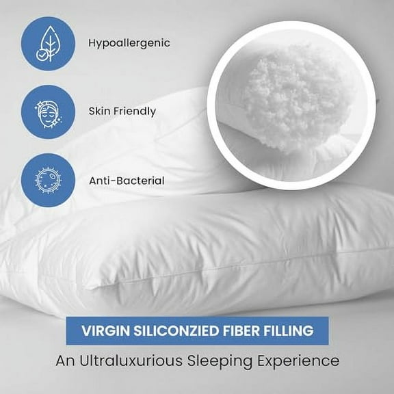 belem Economy Collection Standard Pillows in Bulk 20"x26" | Down Alternative Bulk Pillows 12 Pack | Medium Density Bed Pillows for Sleeping | Best for Hotels, Motels, Air BnB