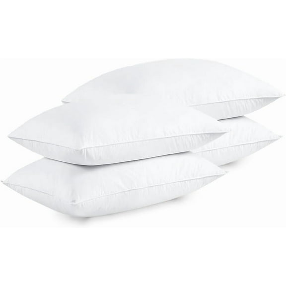 belem Luxurious Hotel Collection Down Alternative Pillows | Queen Size Set of 4 | Gel Fiber Cooling Pillows for Sleeping 20" x 28" | Soft Pillows for Side, Back, or Stomach Sleepers