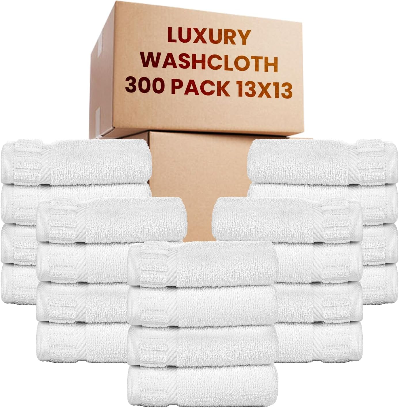 belem Luxury Bulk Washcloths- Save $199 in Washcloths Bulk - 13 x 13-300 Piece / 25 Dozen Wholesale Pack- Bathroom, Kitchen Hotel Spa Towels- 100% Combed Cotton- Hypoallergenic Face Towels…