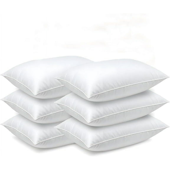 "Belem Hotel Collection Standard Pillows 6 Pack - Polycotton Cover, Soft Medium Density, Down Alternative, 20"" x 26"""