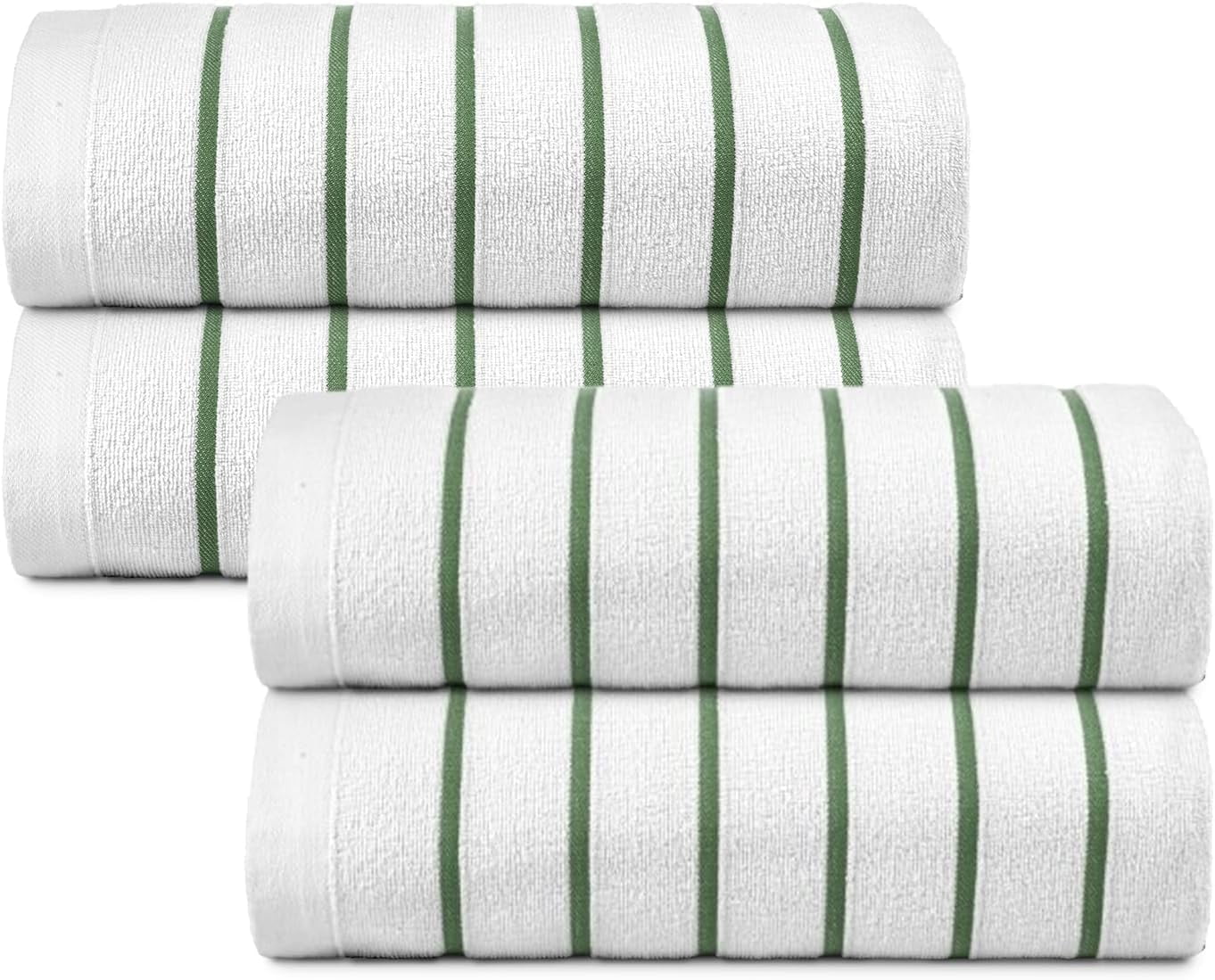 belem Mint Green Horizontal Stripe Oversized Pool Towels Bulk 36x68-24 Pack Beach Towels Bulk - Highly Absorbent Spa & Hotel Bath Sheet - Quick Drying - Durable & Soft Towels in Bulk