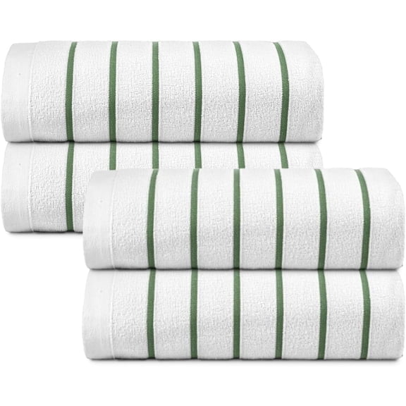belem Mint Green Horizontal Stripe Oversized Pool Towels Bulk 36x68-24 Pack Beach Towels Bulk - Highly Absorbent Spa & Hotel Bath Sheet - Quick Drying - Durable & Soft Towels in Bulk