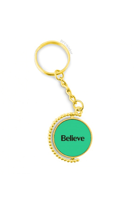 believe word inspirational quote sayings metal connector key chain accessory en keyholder