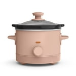 bella 1.5 Qt Slow Cooker with 3 Heat Manual Control, EverGoodTM Ceramic Nonstick Coating, Dishwasher Safe Stoneware Pot and Tempered Glass Lid, Tangle Free Cord Wrap & Cool Touch Handles, Blossom