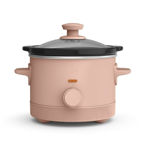 bella 1.5 Qt Manual Slow Cooker with 3 Heat Settings, Ceramic Nonstick Coating, Dishwasher Safe Pot & Tempered Glass Lid, Blossom
