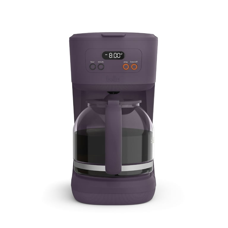 bella 12 Cup Programmable Drip Coffee Maker with Glass Carafe, Auto  Shut-Off, Plum - Walmart.com