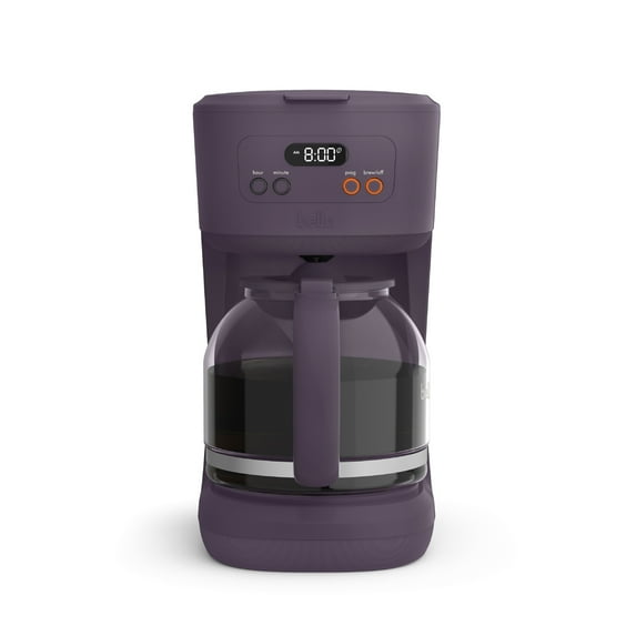 bella 12 Cup Programmable Drip Coffee Maker with Glass Carafe, Auto Shut-Off, Plum