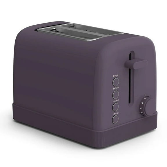 bella 2-Slice Toaster, 6 Setting Shade Control with Reheat, Cancel, Bagel & Defrost Buttons, Removable Crumb Tray, Anti Jam & Auto Shutoff, Plum