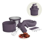 bella 3.5 Qt Hand & Stand Mixer, 2 in 1 Electric Mixer with Bowl, Dough Hook, Whisk & Egg Beater, Plum