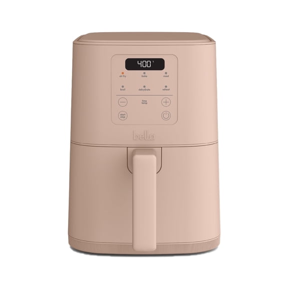 bella 4 Qt Slim Digital Air Fryer with EverGood™ Ceramic Nonstick Coating, 6 Preset Cooking Options, Blossom