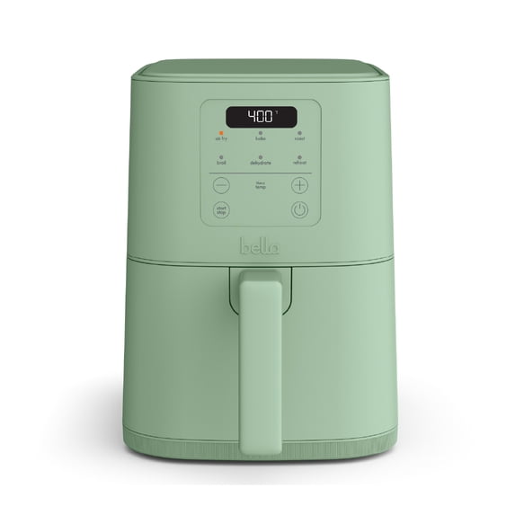 bella 4 Qt Slim Digital Air Fryer with EverGood™ Ceramic Nonstick Coating, 6 Preset Cooking Options, Seaglass
