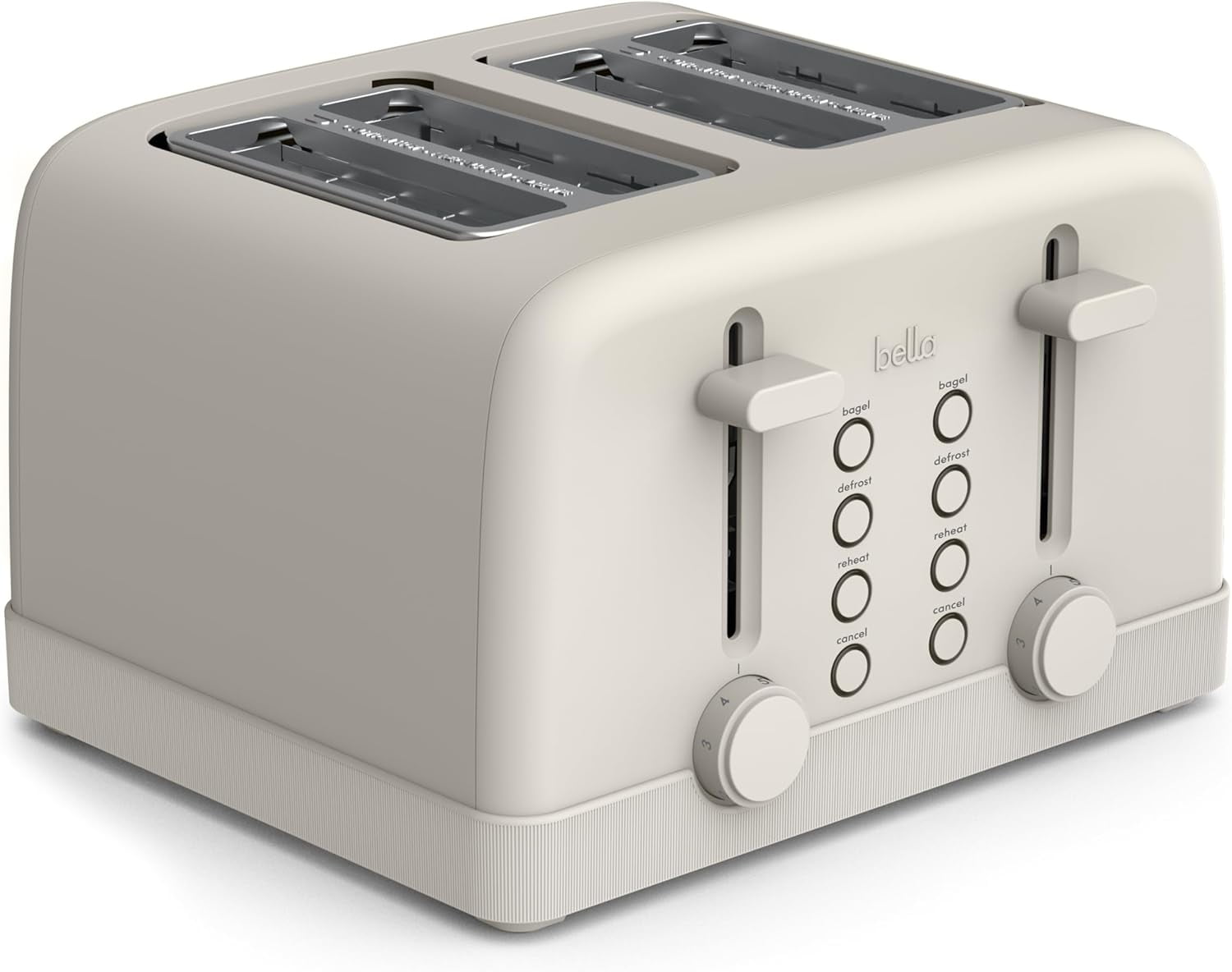 Push Button Toaster bella 4 Slice Toaster, 6 Setting Shade Control w Reheat, Cancel, Bagel ...