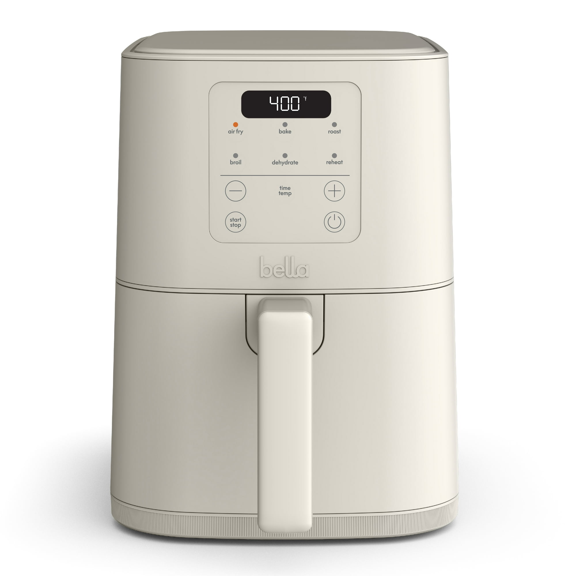 bella 4 Qt Slim Digital Air Fryer with EverGood™ Ceramic Nonstick Coating, 6 Preset Cooking Options, Oatmilk