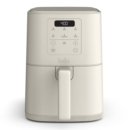 bella 4 Qt Slim Digital Air Fryer with EverGood™ Ceramic Nonstick Coating, 6 Preset Cooking Options, Oatmilk