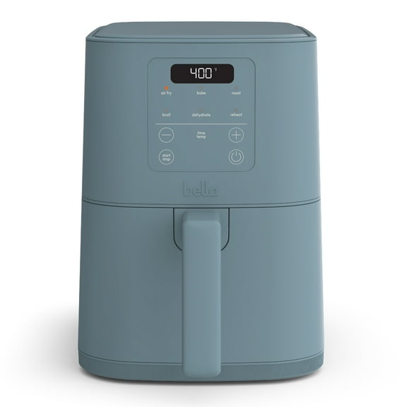 bella 4 Qt Slim Digital Air Fryer with EverGood™ Ceramic Nonstick Coating, 6 Preset Cooking Options, Surf